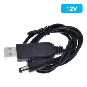 Кабель-перетворювач USB/5.5x2.5mm 1m 12V